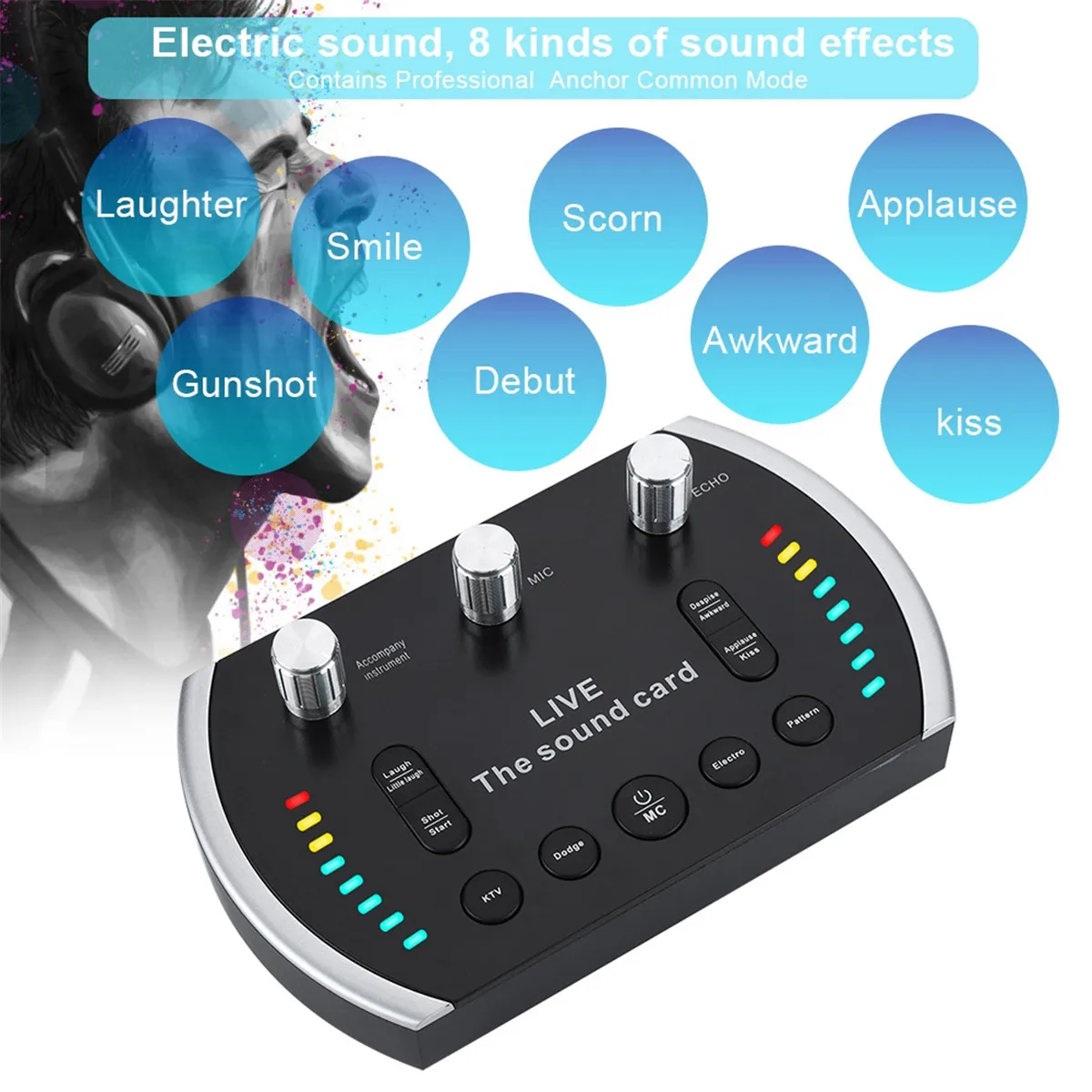 Звуковая карта USB аудио интерфейс внешний интернет потоковая передача Musik LIve применимый или Запись Микрофон гитара Rnchor