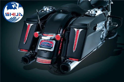 Хром сума мотоцикла боковые зеркала светодиодный задний фонарь стоп сигнал