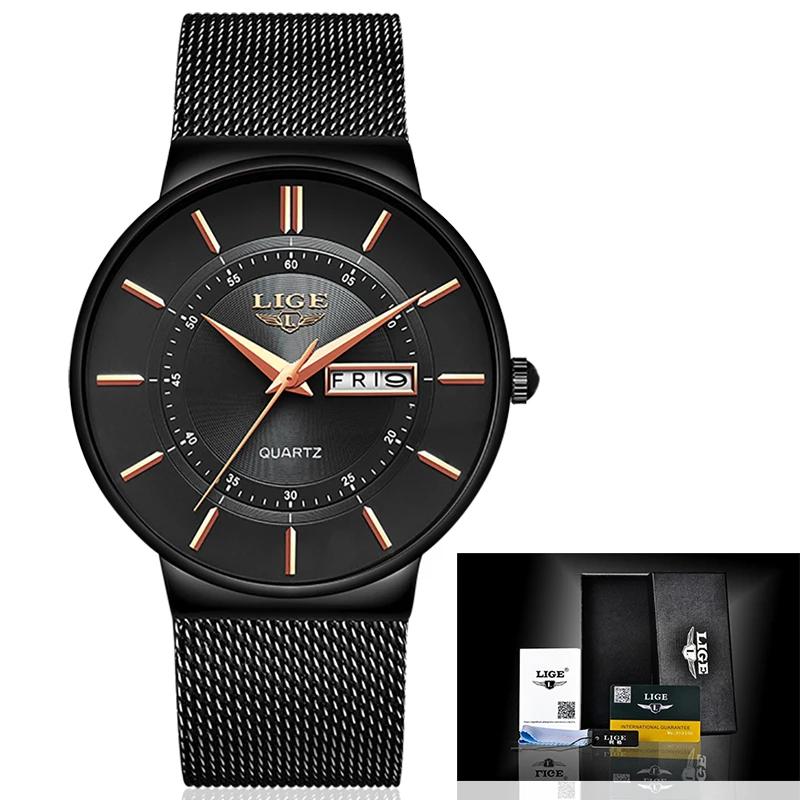 

Mens Watches Top Brand Luxury Waterproof Ultra Thin Date Clock Male Steel Strap Casual Quartz Watch Men Sports Wrist Watch