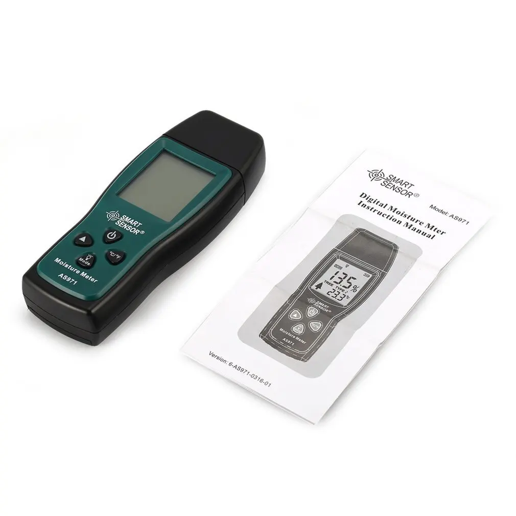 

Wood Humidity Tester AS971 Wood Moisture Meter Humidity Tester Timber Damp Detector Digital LCD Display Detector Range 2%-70%