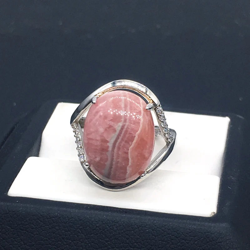 Женское кольцо из родохрозита серебра 925 пробы | Украшения и аксессуары