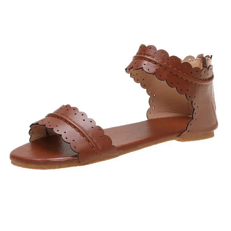 

Fashion Womens Shoes 2021 Large Size Beige Heeled Sandals Open Toe Luxury Big Black Closed Comfort New Girls Low Retro Flat