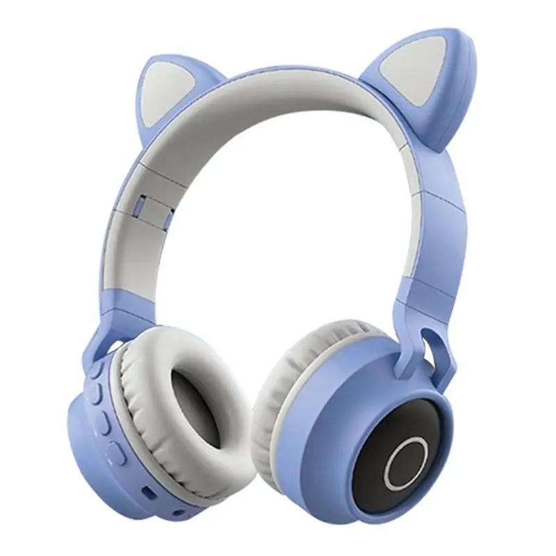 Складные Наушники с кошачьими ушками беспроводные музыкальные наушники BT со