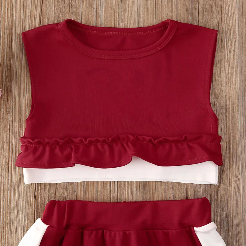 Детский комплект из 2 предметов для маленьких девочек летняя одежда модный жилет