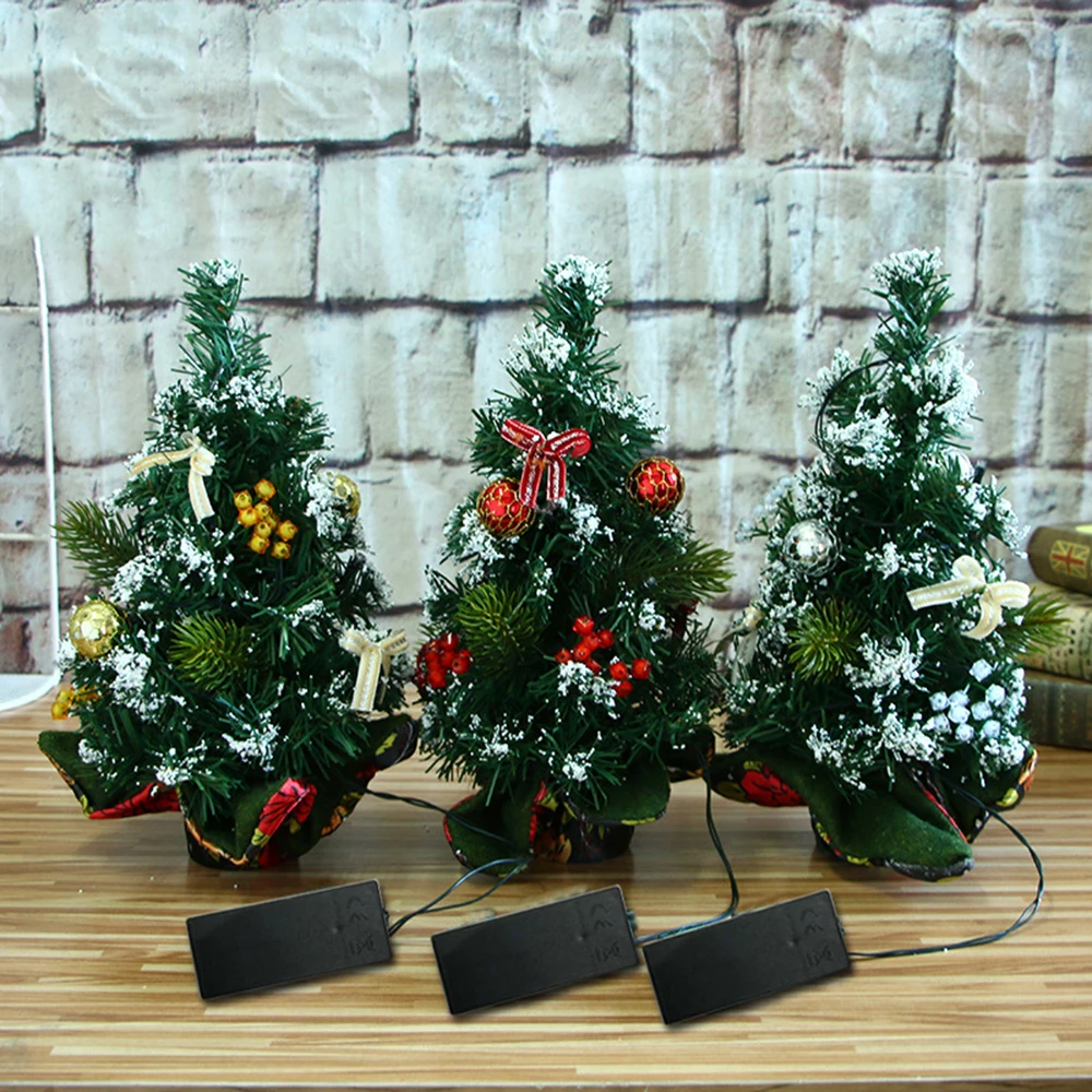 Home Tabletop Artificial Mini Christmas Tree With Durable Lights Xmas Ornaments | Дом и сад