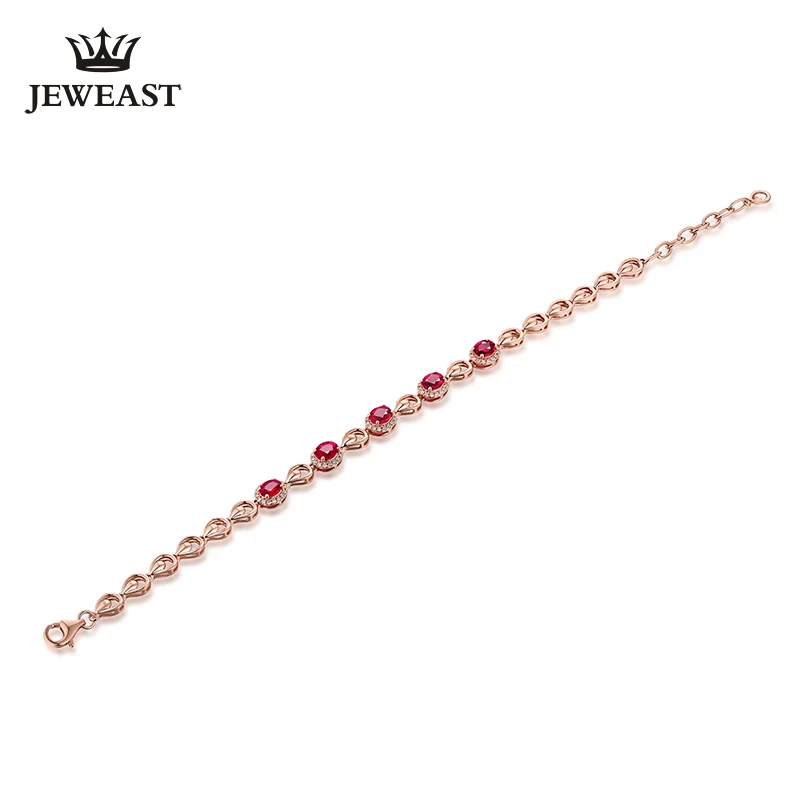 Женские браслеты MAQ из чистого золота 18 карат с натуральным Рубином Изящные