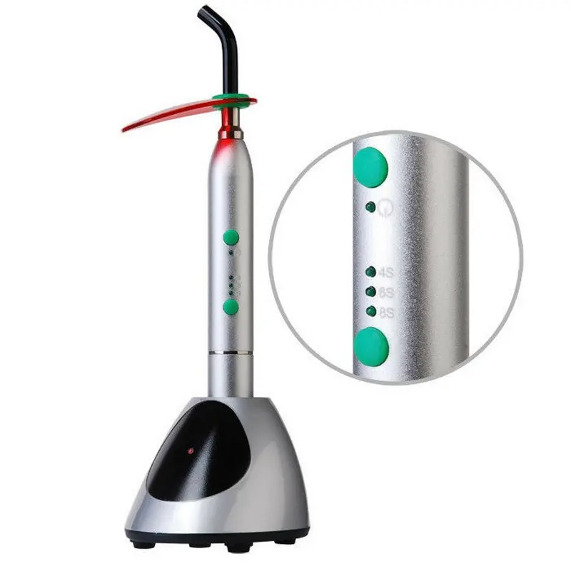

Dental LED Curing Light Lamp Resin Wireless Cordless Orthodontic D8 with Rechargeable Power Fiber Rod Tip CE