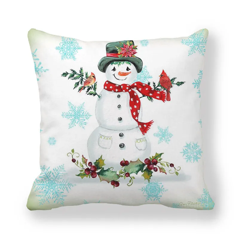 Украшение для дома 45x45 см новый год рождественские украшения 2021 Снеговик-подушка