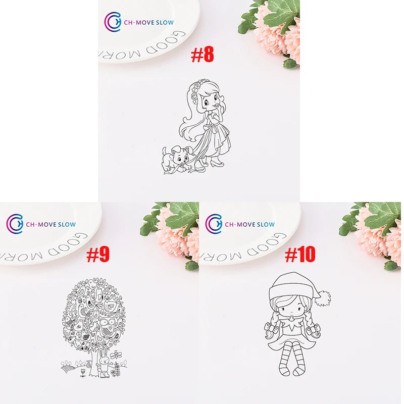 CH Girl and Animal Transparent Clear Silicone Stamp/Seal for DIY scrapbooking/photo album Decorative clear stamp sheets | Дом и сад