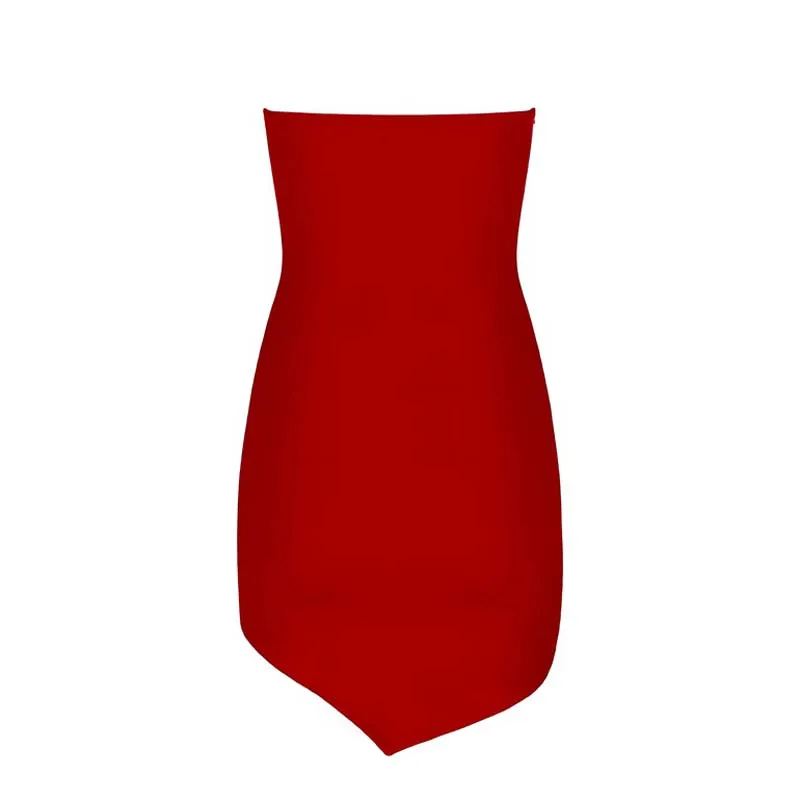 

INDRESSME Sexy Women Bandage Dress Sexy Strapless Backless Asymmetrical Bodycon Mini Dress 2020 Party Club Summer Dress