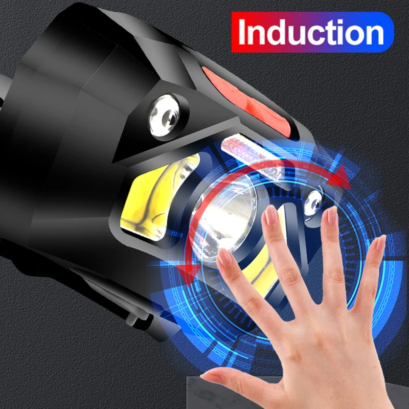 Мощный индукционный головной Светодиодный светильник для кемпинга и походов с