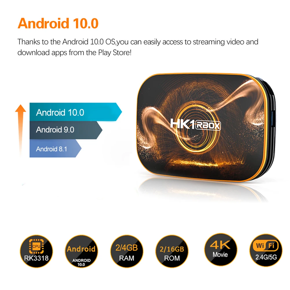 Приставка Смарт ТВ HK1 RBOX R1 RK3318 Android 10 0 2 + 16 ГБ Wi Fi|ТВ-приставки и медиаплееры| |