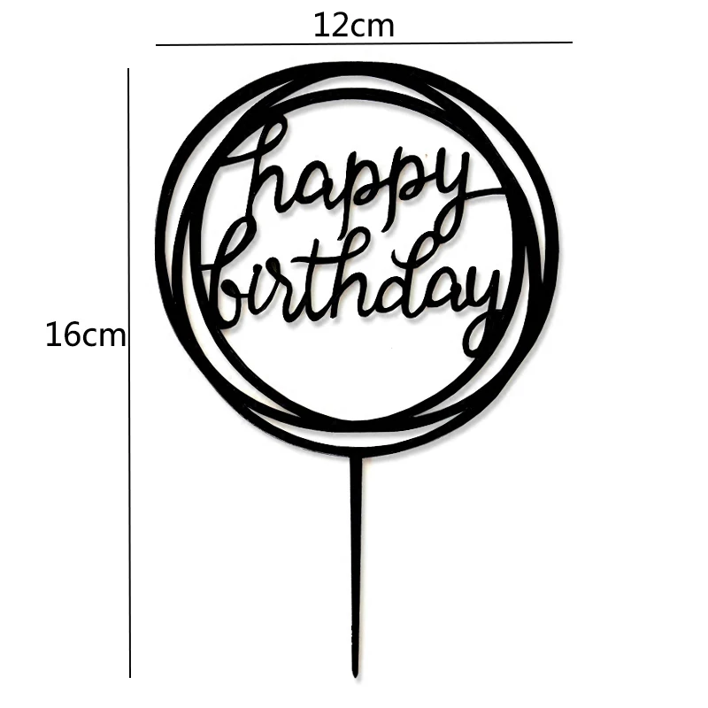 

Happy Birthday Cake Topper Acrylic Letter Cake Toppers Party Supplies Happy Birthday Black Cake Decorations Boy 33 Designs
