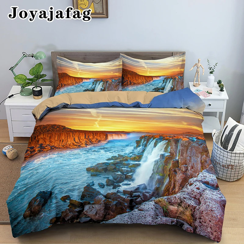 

Beautiful Sunset Landscape Bedding Set Soft Comforter Cover With Pillowcover Single Double King Queen Size Bedclothes