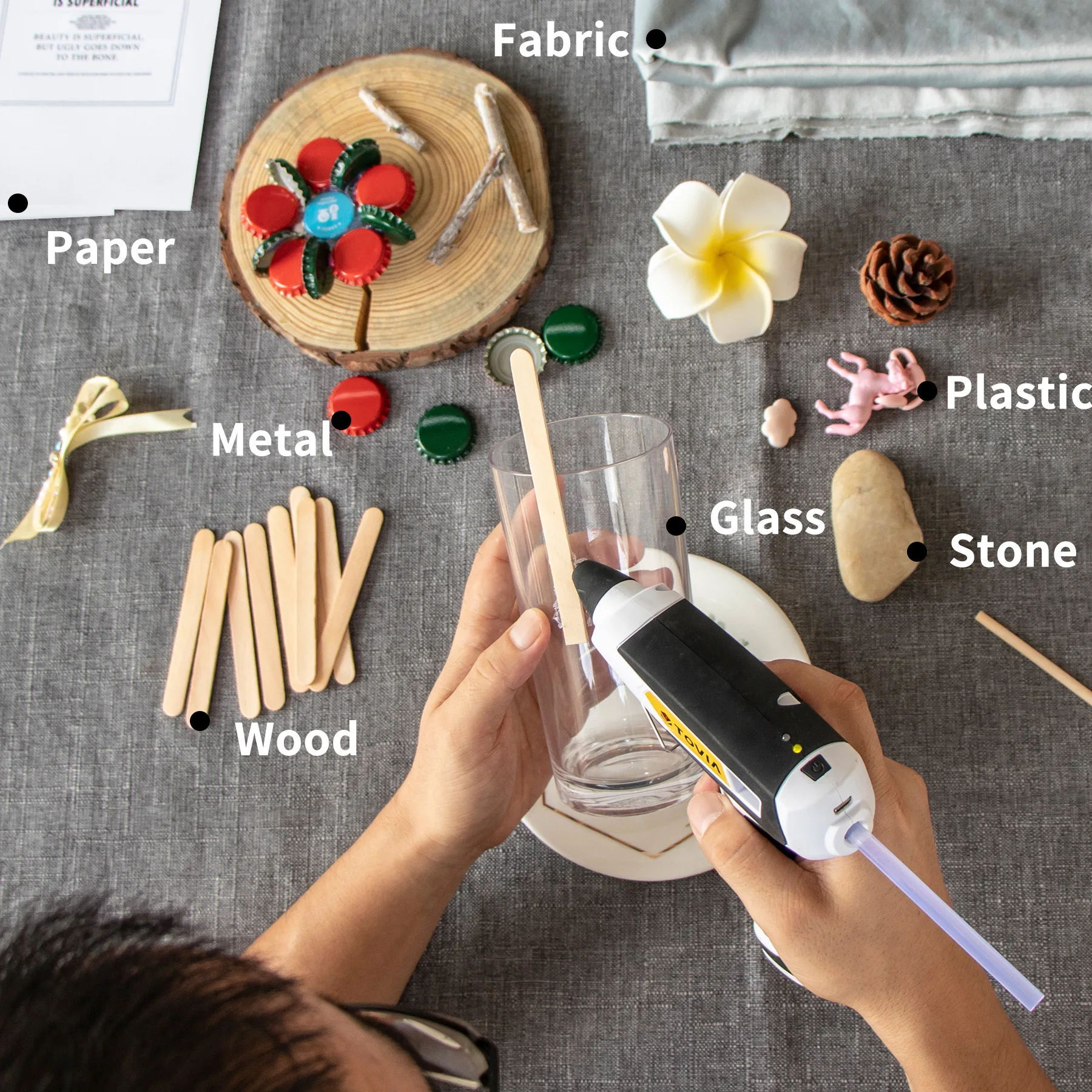 Мини-беспроводной термоклеевой пистолет 7 мм силиконовый в комплекте |