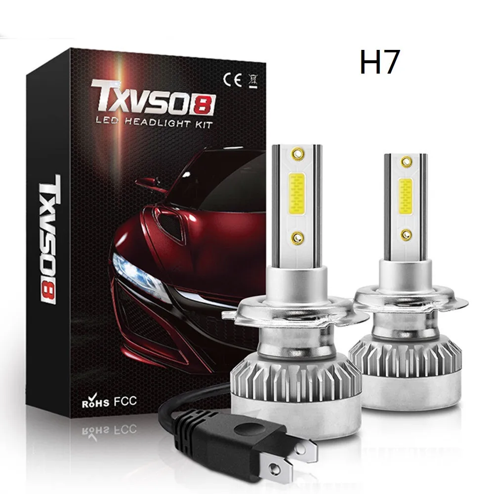 

2Pcs/Set Super Bright Car Headlights LED X3 H7 9005 9006 H11 9012 20000LM 6000K 110W DC9V-32V For 12V,24V 9007 HB5