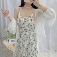 new korean summer 2021 fashion elegant floral women dress sweet sexy vintage party strap floral casual backless print dresses