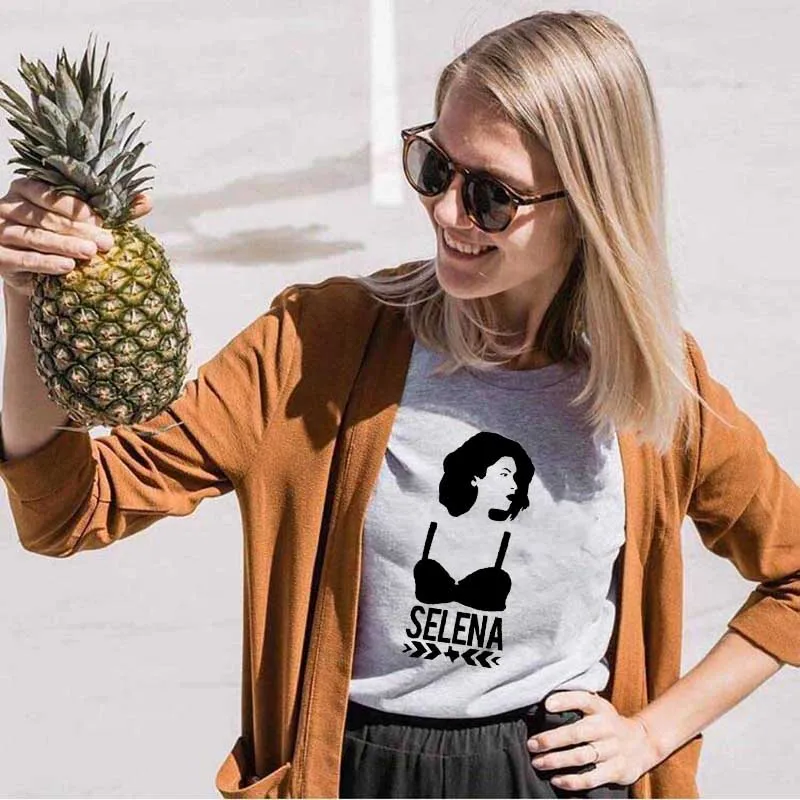 Selena Graphic/Новое поступление летняя забавная Повседневная Женская футболка из 100%