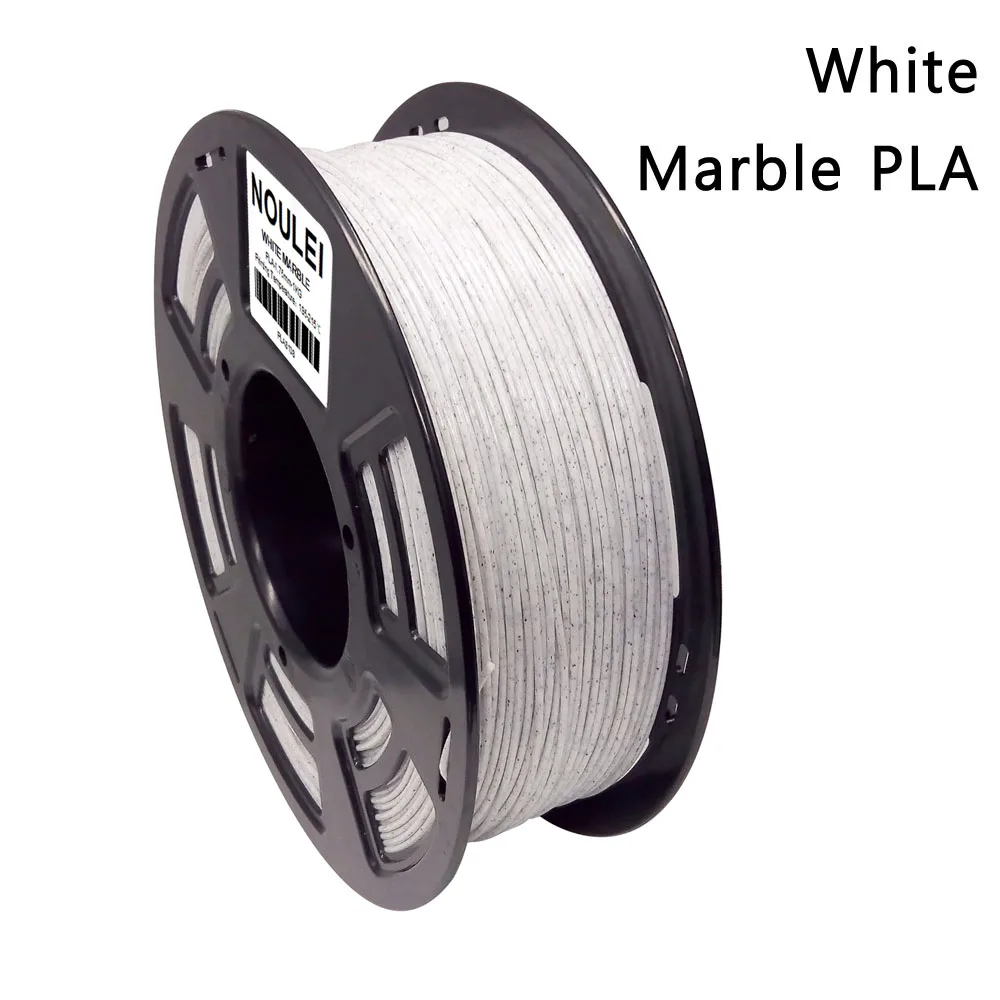 White Marble Noulei 3d принтер нить пла мрамор 1,75 мм 1 кг печатный материал рок текстура для принтера - Цвет: White Marble