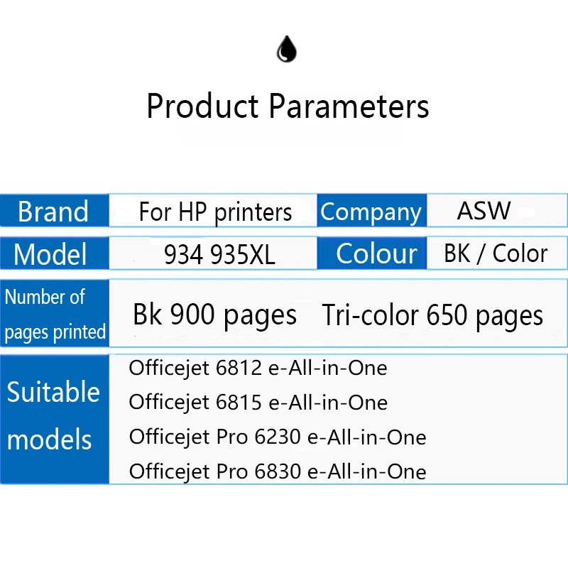 4PK чернильные картриджи совместимые с HP934XL HP934 934XL 934 XL HP935XL HP935 Officejet Pro 6812 6830 6815