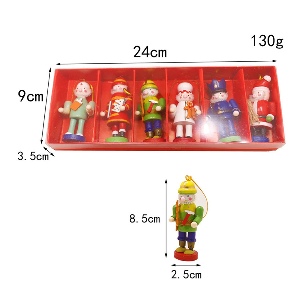 6Pcs Creative Wooden Nutcracker Doll Soldier Miniature Figurine Vintage Handcraft Puppet New Year Christmas Ornaments Home Decor | Дом и сад