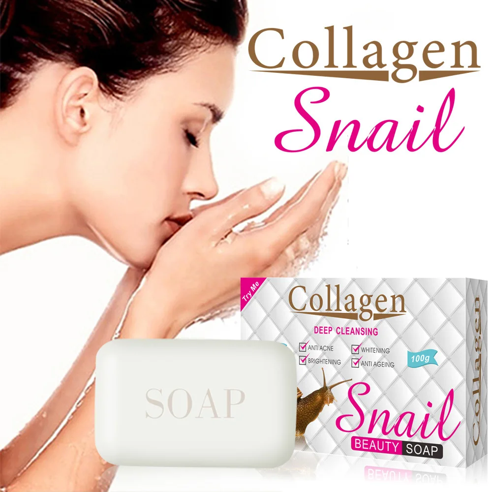 

Disaar 100g Collagen Snail Face Serum Soap Deep Cleaning Repair Anti Aging Anti Acne Nourish Whiten Brighten Moisture Skin Care