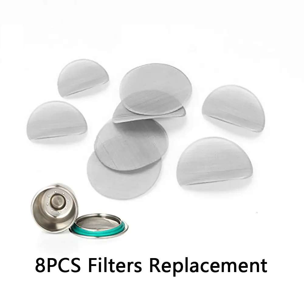 8pcs filters Многоразового использования, металлические Nespresso кофейные колпачки sule из нержавеющей стали использовать 500 раз Pod крышка совместима Nespresso машина щетка ложка - Цвет: 8pcs filters