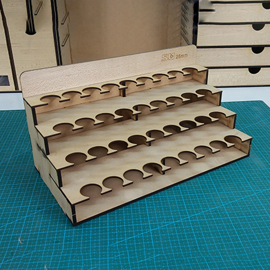 

30 X 15 X 15cm Solid Wood Storage Shelf Paint Tool Holder For AV Paint Tamiya Model With 36cm /26m Diameter Model Accessories