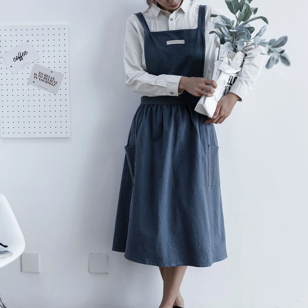 

Kitchen Apron Pure Color Cooking Apron Skirt Bibs for Woman Men Chef Hotel Waiter Cafe Shop Hairdresser Aprons