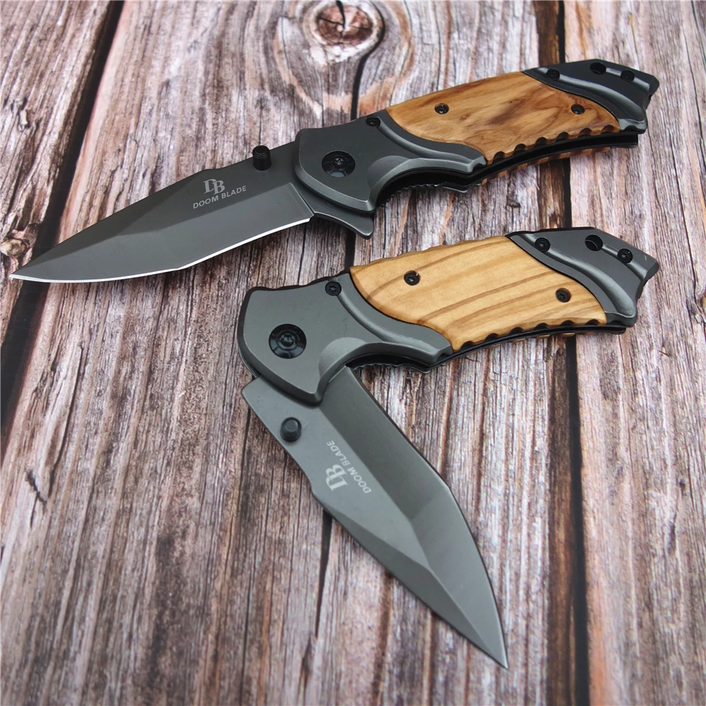 Складной нож из Северной Америки 7 9 дюйма 57HRC цветной деревянный (сталь 5Cr13Mov)