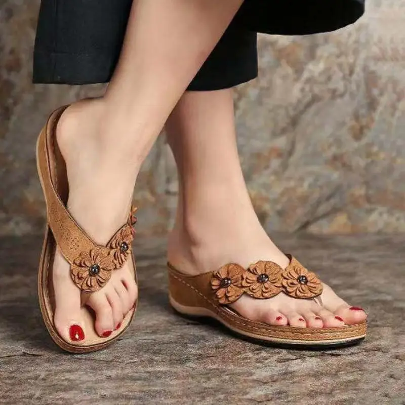 Sandals Women 2021 Open Toe Flat Summer Stretch Orthotic Slide Sandals Cross Sandals Woven Beach Wedge Slippers Shoes TGHDOF