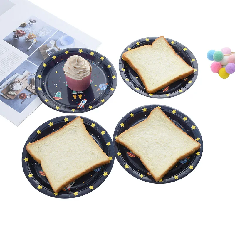 

Cartoon Rocket Children's Day Disposable Tableware Thicken Paper Plate Cup Baby Shower Kids Birthday Party Decorations Supplies