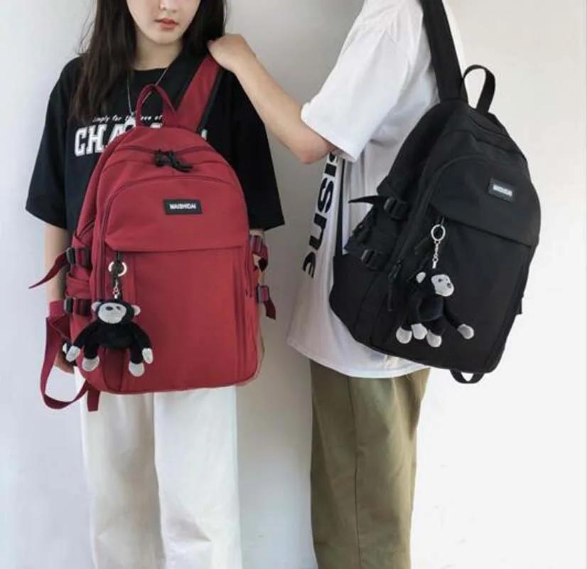 

Free Shipping Men Women 4 Colour Waterproof Nylon Backpack High Capacity School Bag Teenage Fashion Travel Double Shoulder Bags