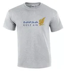 Спортивная серая хлопчатобумажная футболка с логотипом голубого и золотого цвета