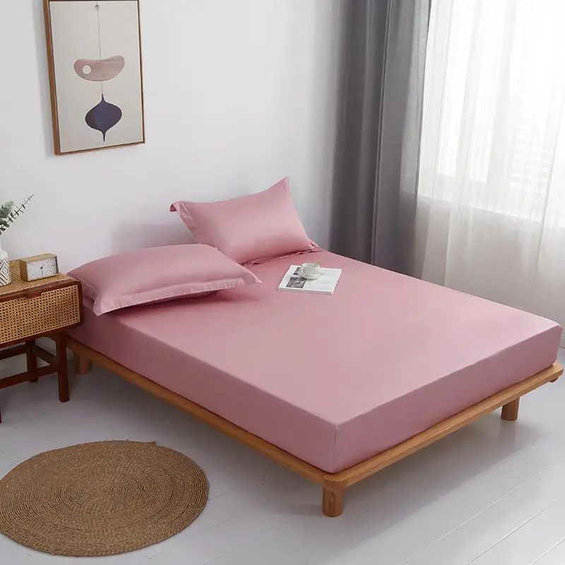 Простыня однотонная из 100% хлопка 1 шт. наматрасник на резиновой ленте простыня с