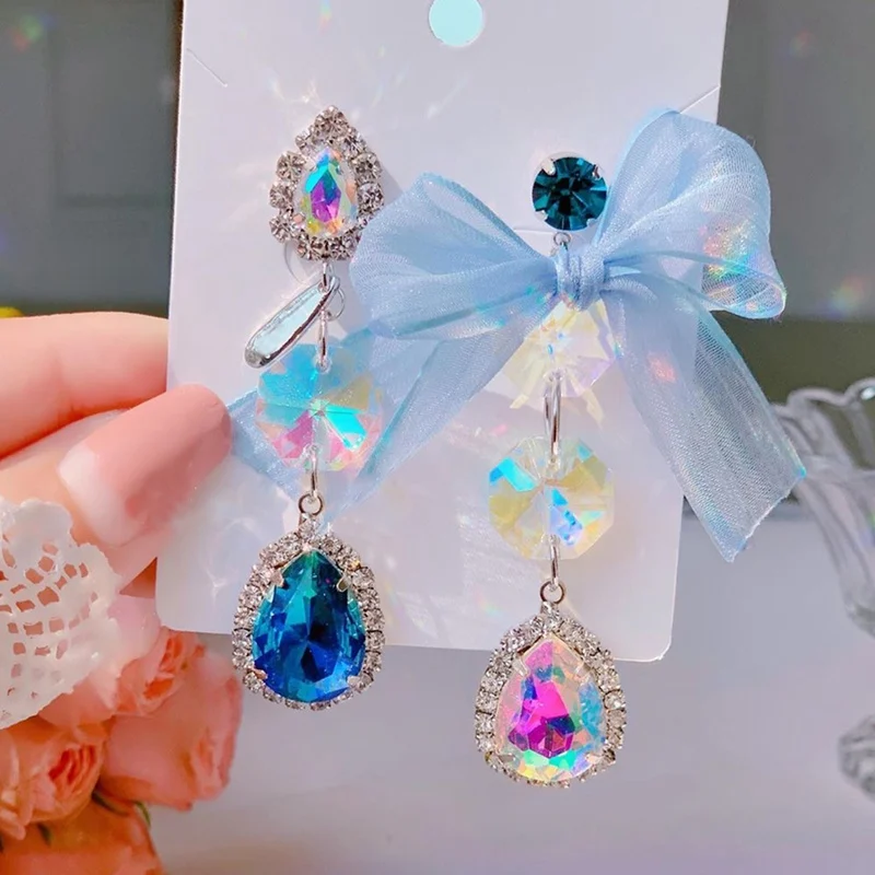 Женские асимметричные серьги-капельки MENGJIQIAO корейские элегантные висячие