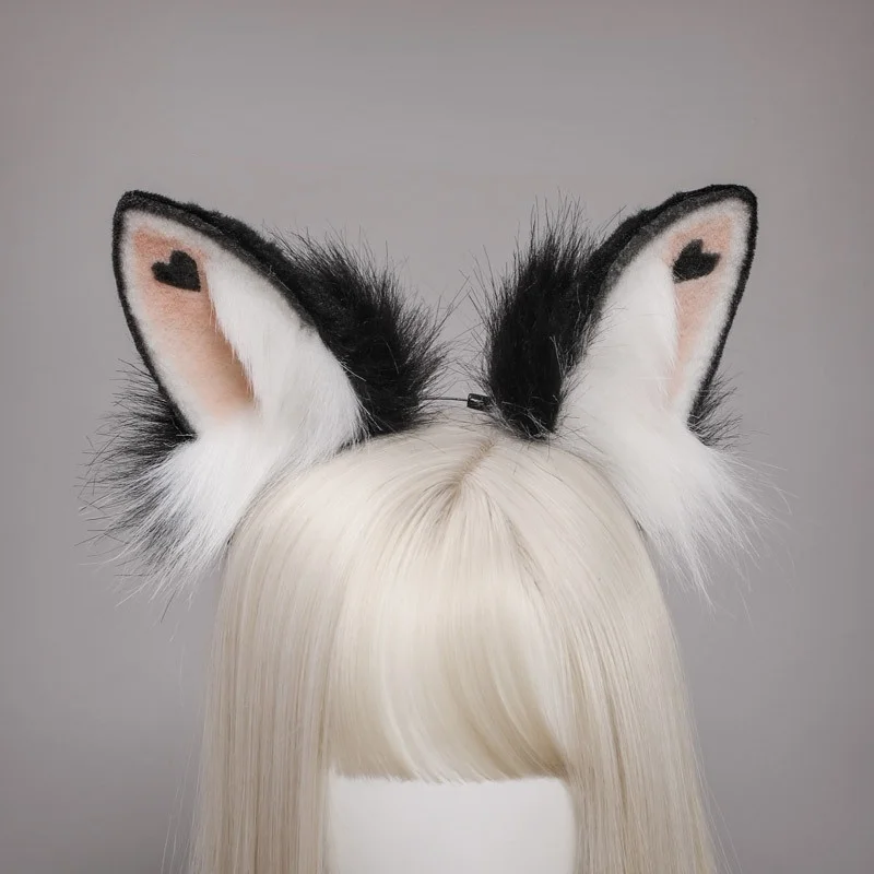 

Lolita Foldable bunny ears Cosplay Hair Hoops Party Anime Lolita Fur Headbands Girl Hair cute Accessories Kawaii Ear Hair Band