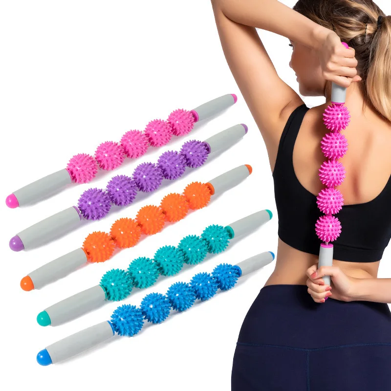 

5 Balls Yoga Massage Roller Stick Trigger Point Anti Cellulite Body Slimming Massage Muscle Relax Roller Relieve Stress -40