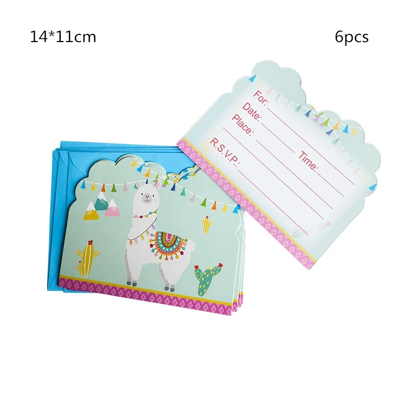 Мультфильм Альпака одноразовые бумажные салфетки баннер скатерти соломинки