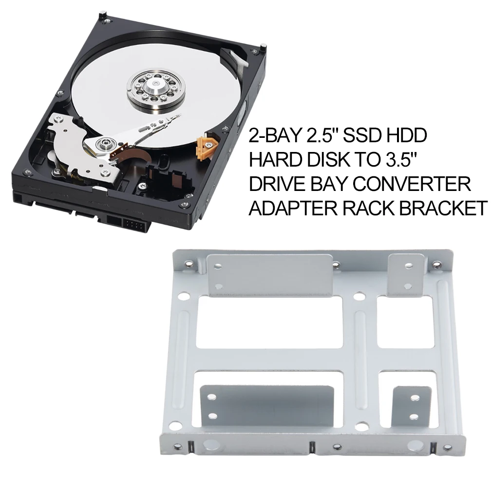 Алюминиевый 2-Bay 2 5-дюймовый SSD HDD жесткий диск к 5-дюймовому дисковому отверстию