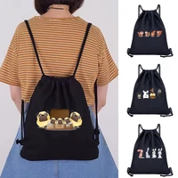 2022 new canvas drawstring backpacksstorage backpacks shopping bagsgym sports bagcartoon print bag woman school bag