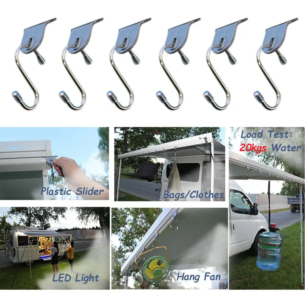 6 шт. аксессуары для домов на колесах наружный крючок тента кемпера крючки одежды обуви шляпы компактные