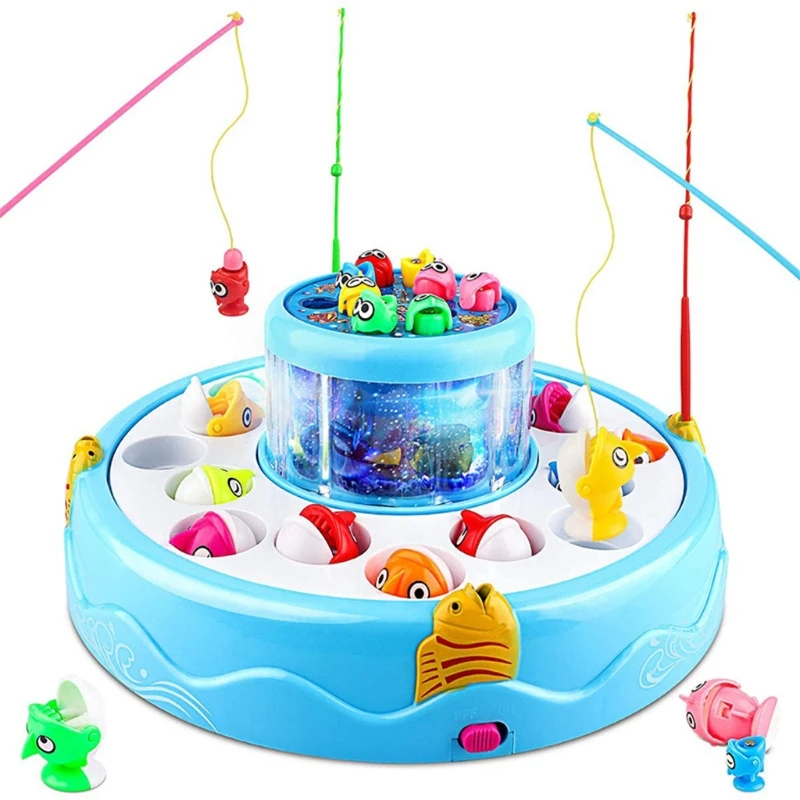 

Realistic Fish Toy Interactive Fishing Game Playset Party Gift for Kid Dollhouse