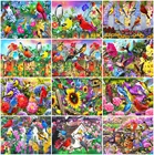 AZQSD Алмазная вышивка птица Цветочная мозаика алмаз Искусство Живопись животных вышивки крестом Наборы Стразы турецкие Настенные светодиодные лампы для домашнего интерьера ручной работы Декор подарок