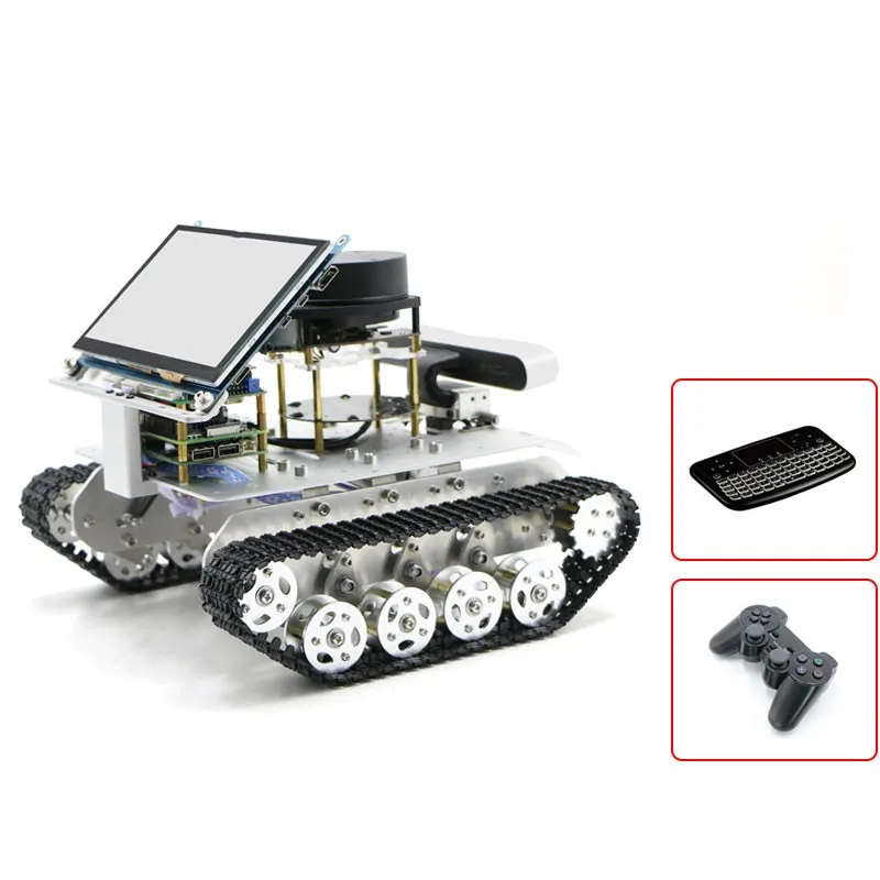 

Tracked Vehicle ROS Car Robotic Car Tank w/ Touch Screen A1 SLAMTEC Radar Master w/ Jetson Nano B01 4GB/Raspberry Pi 4B 2GB/4GB