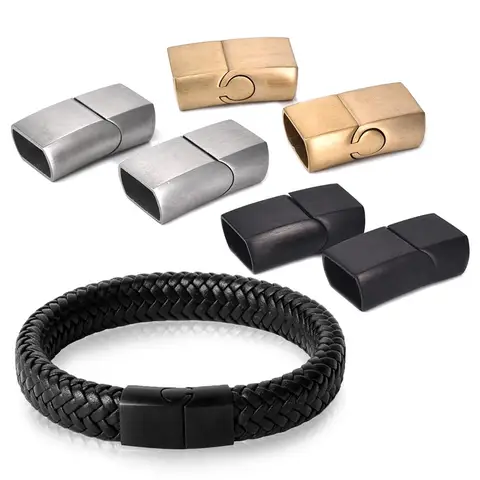 2 шт. Магнитные застежки из нержавеющей стали SEVENWELL для кожаных браслетов