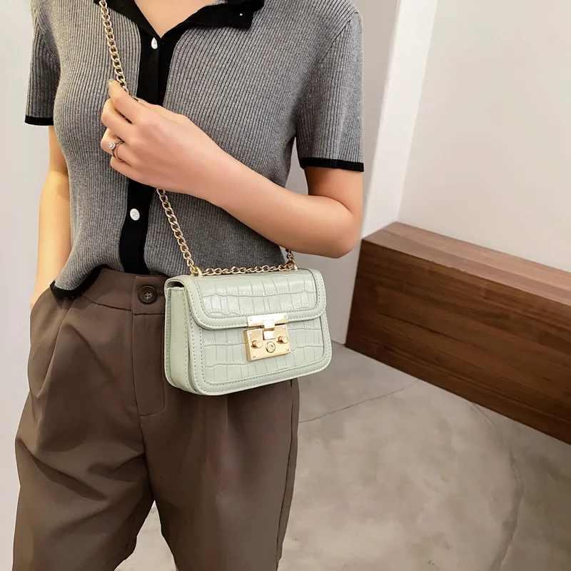 

2021 Luxury Brand Stone Pattern PU Leather Crossbody Bags Women Chain Designer Handbag and Purse Female Shoulder Messenger Bags