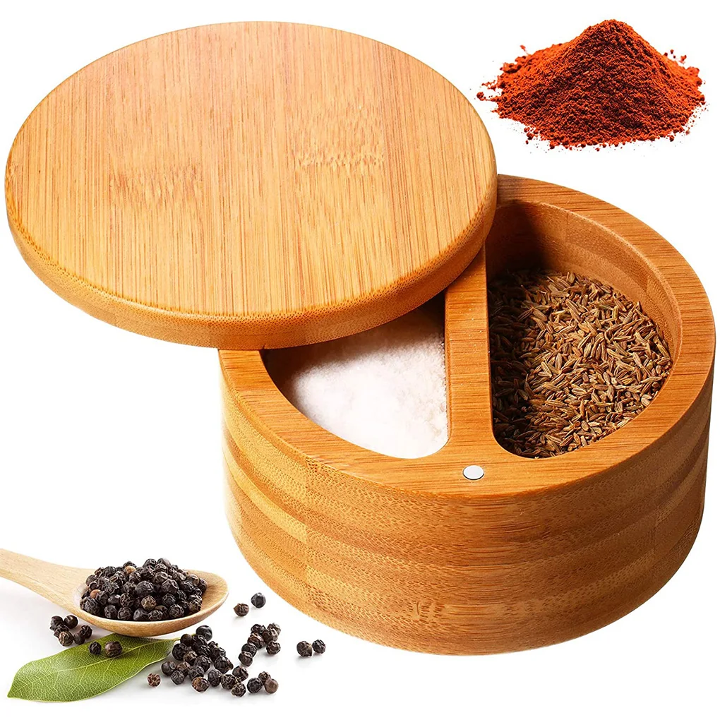 

Spice Box 2 Compartments Seasoning Container Salt Pepper Jar With Cooking Barbeque Picnicking Kitchen Supplies Home Gadgets