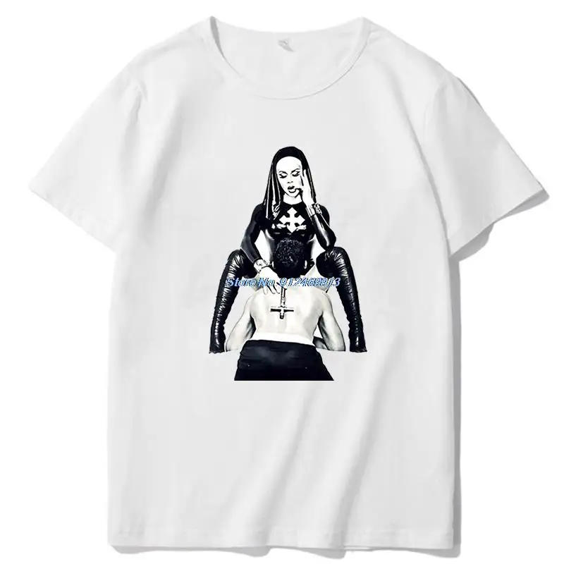 Funny Naughty Nun Anti Christ Crowley Pablo Dopes Breathable Graphic Tee Harajuku Oversized t shirt  Streetwear Men Clothing