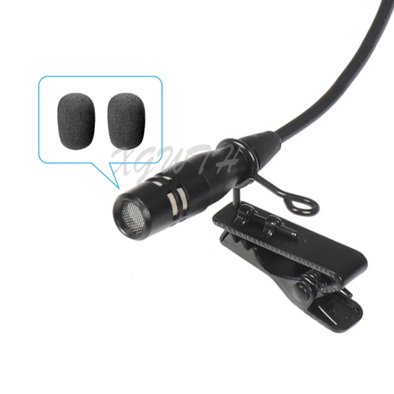 Черный микрофон с отворотом петличка зажимом для галстука конденсаторный Shure Audio